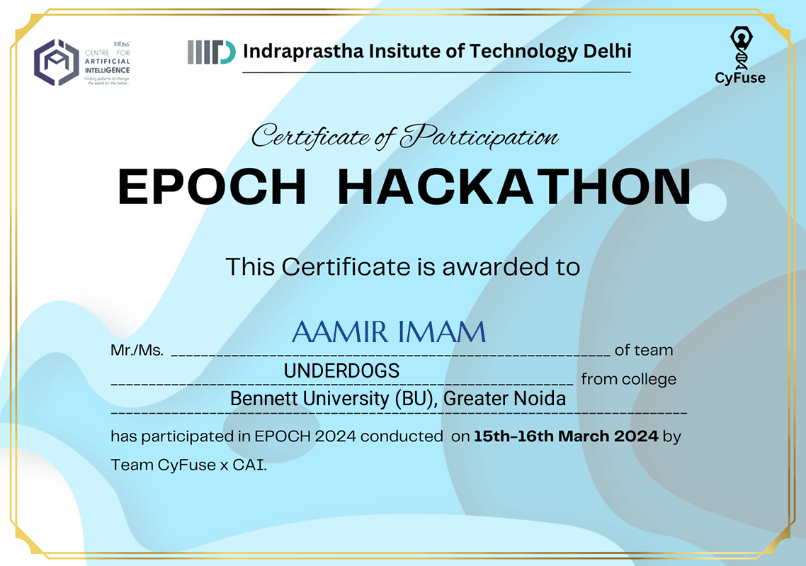 Epoch Hackathon IIIT Delhi