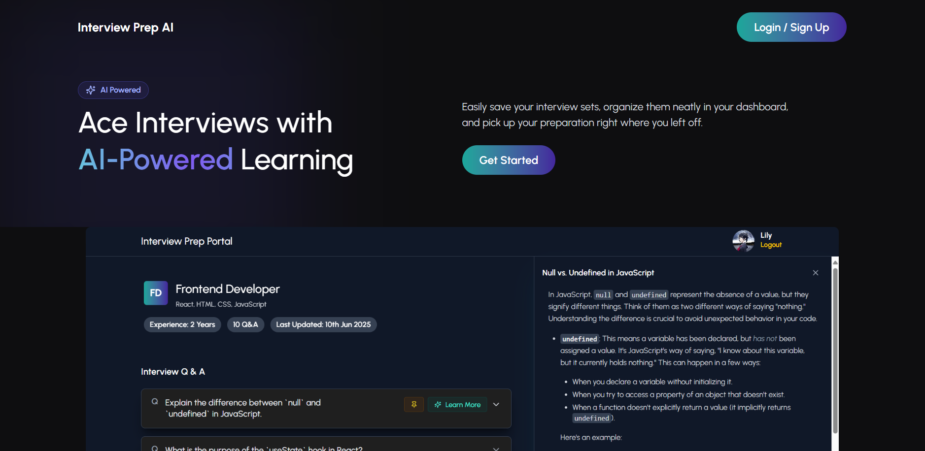 Interview Prep Portal Screenshot